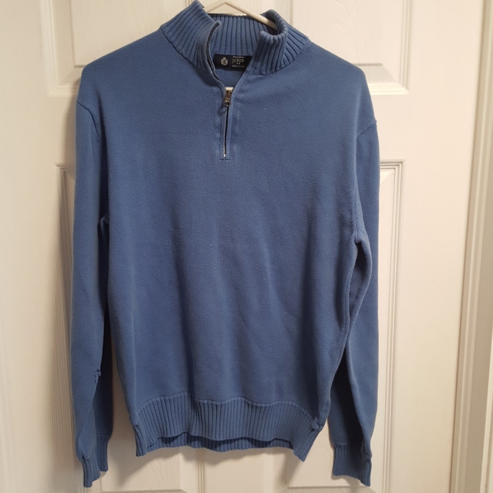 j. crew light blue zip sweater